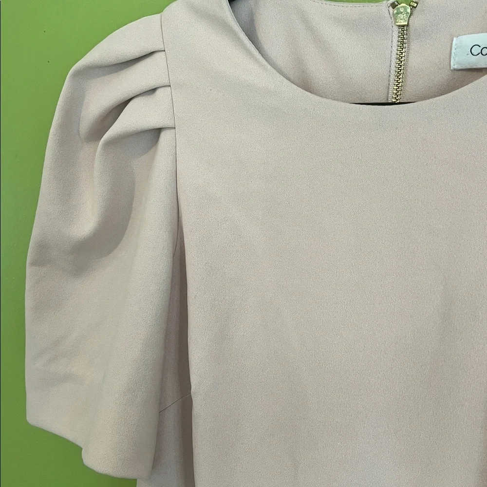 Calvin Klein puff sleeve sheath dress in blush pink - Picture 3 of 5